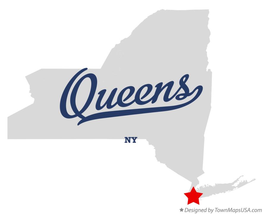 Map of Queens New York NY