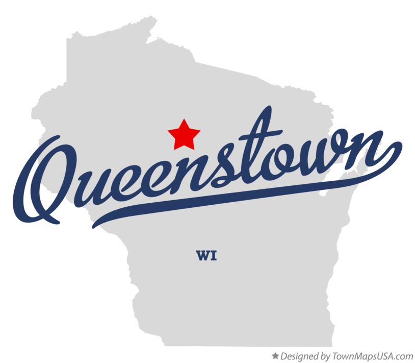 Map of Queenstown Wisconsin WI