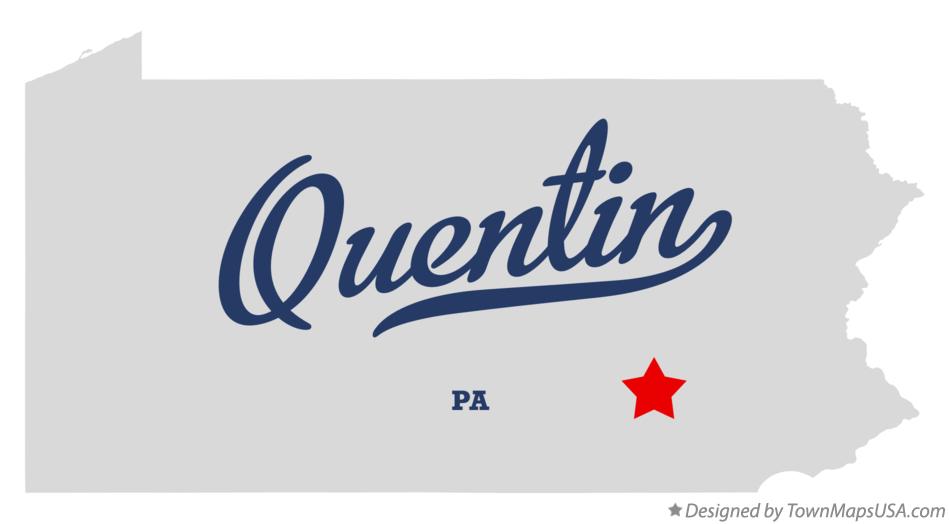 Map of Quentin Pennsylvania PA