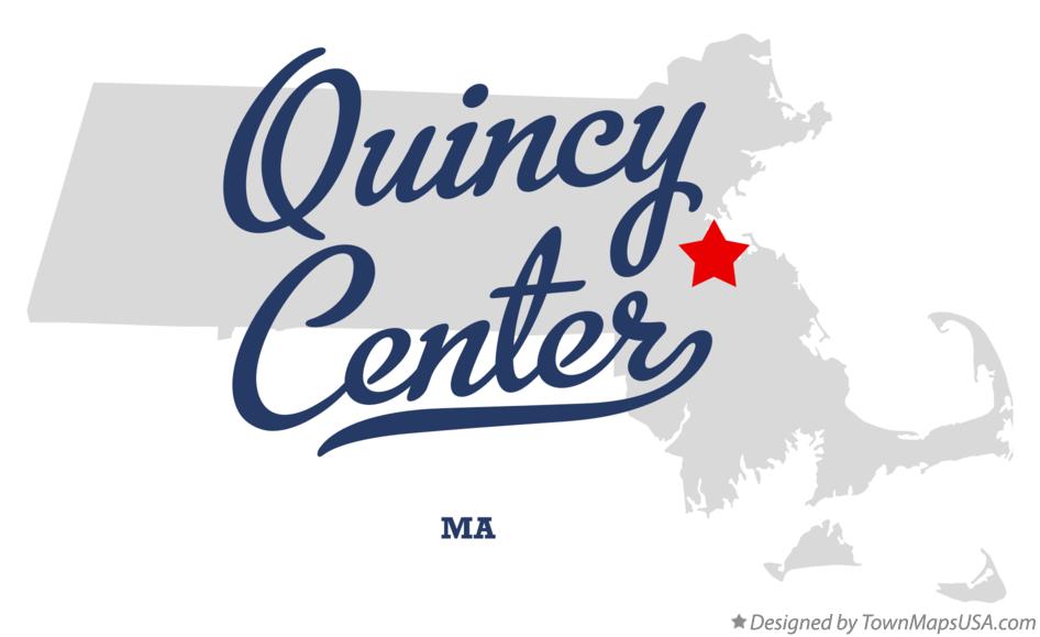 Map of Quincy Center Massachusetts MA