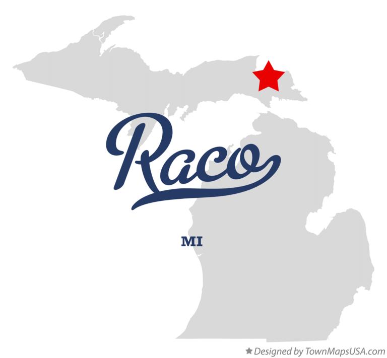 Map of Raco Michigan MI