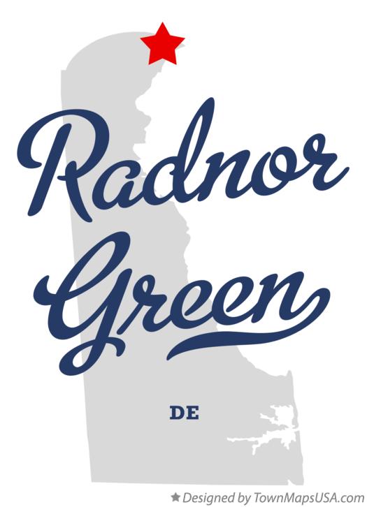 Map of Radnor Green Delaware DE
