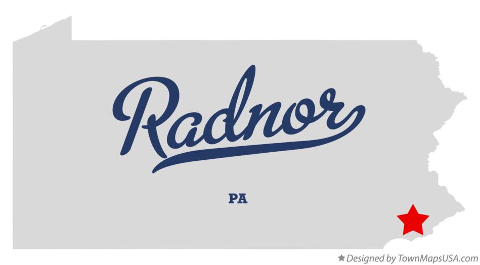 Map of Radnor Pennsylvania PA