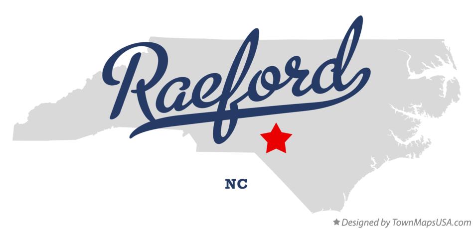 Map of Raeford North Carolina NC