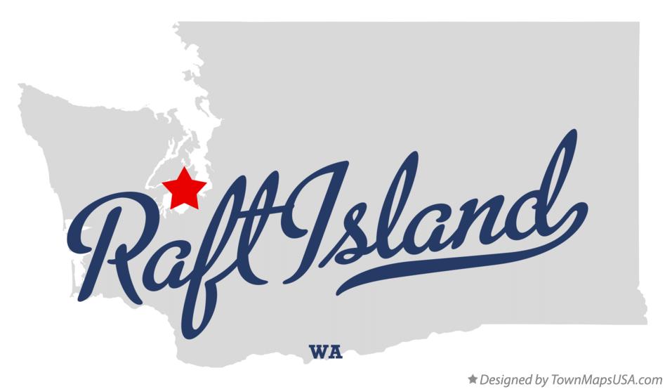Map of Raft Island Washington WA