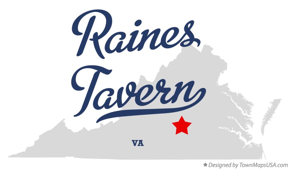 Map of Raines Tavern Virginia VA