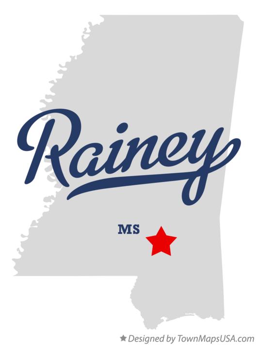 Map of Rainey Mississippi MS