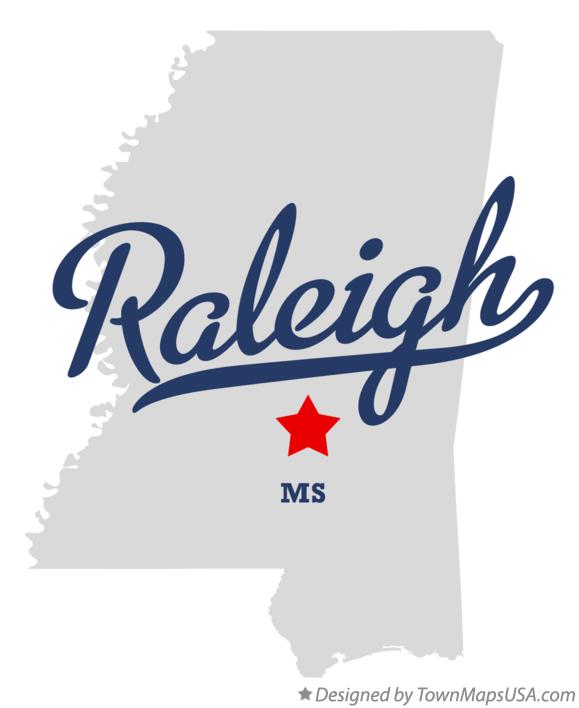 Map of Raleigh Mississippi MS