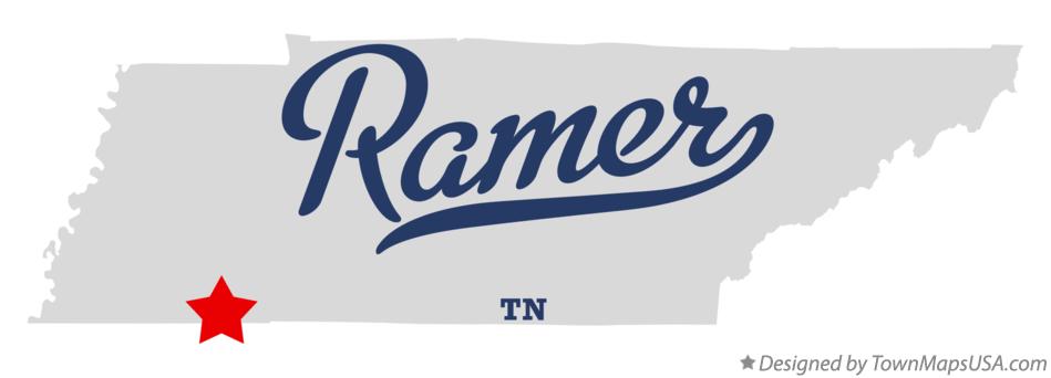 Map of Ramer Tennessee TN