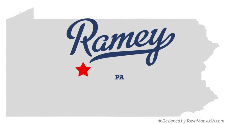 Map of Ramey Pennsylvania PA