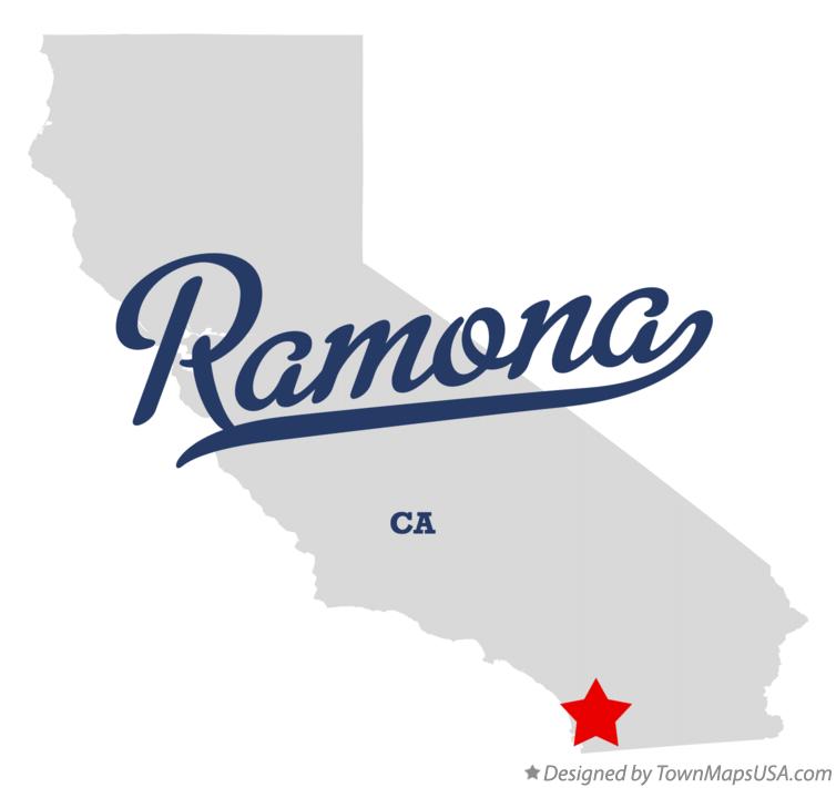 Ramona California CA Map professionally designed by GreatCitees.com.