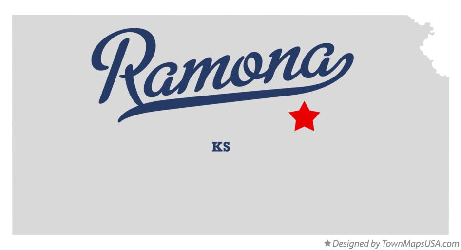 Map of Ramona Kansas KS