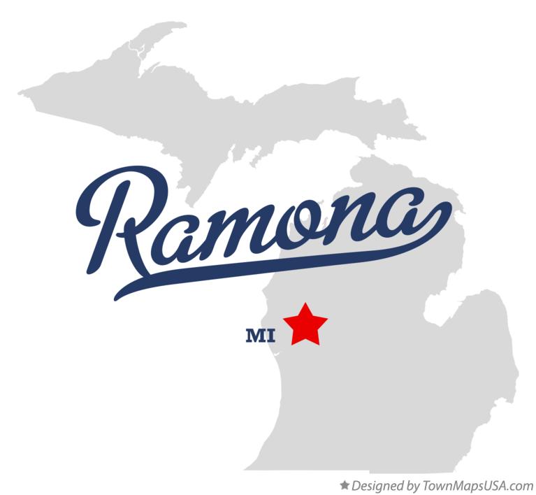 Map of Ramona Michigan MI