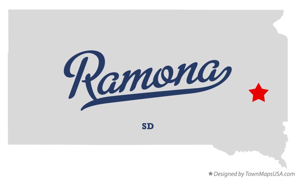Map of Ramona South Dakota SD