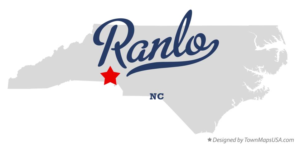 Map of Ranlo North Carolina NC