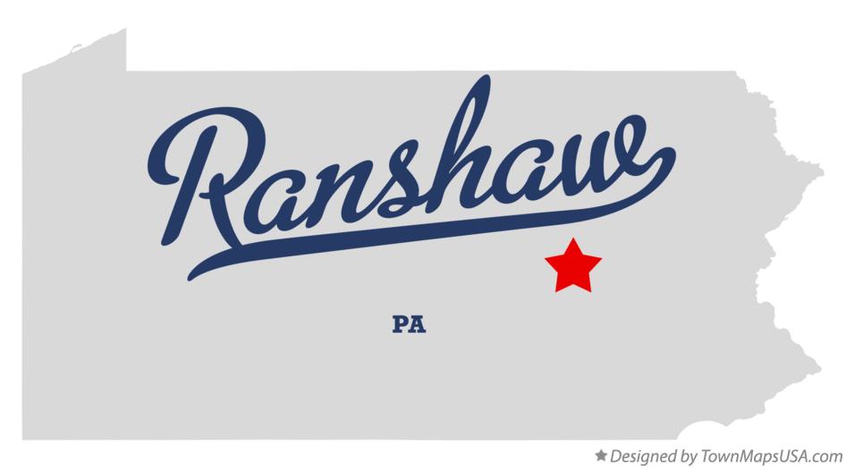 Map of Ranshaw Pennsylvania PA