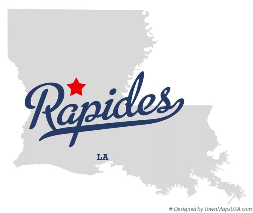 Map of Rapides Louisiana LA
