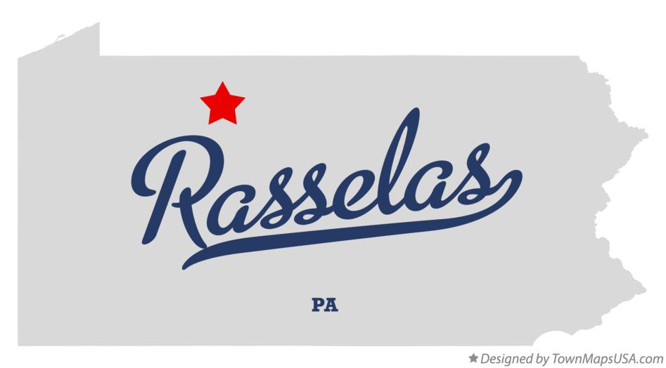 Map of Rasselas Pennsylvania PA