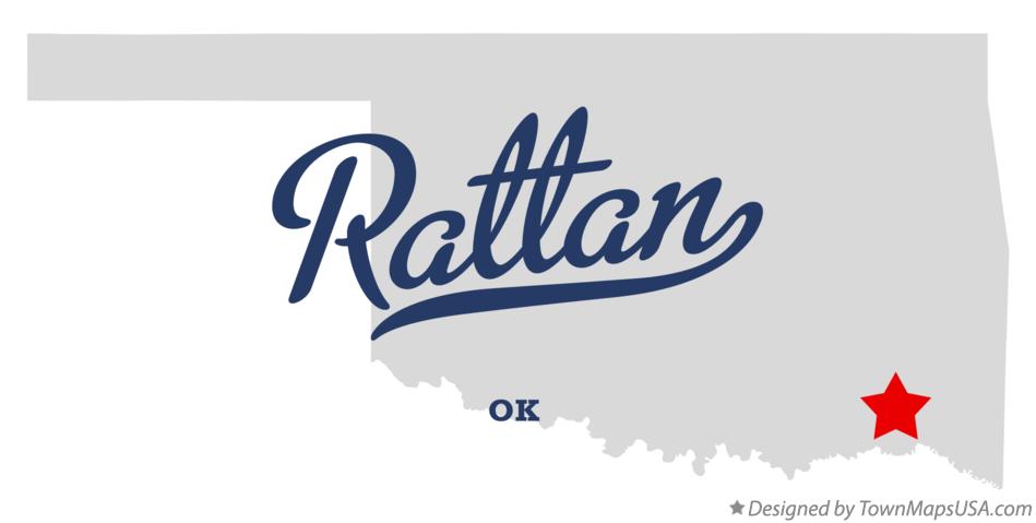 Map of Rattan Oklahoma OK