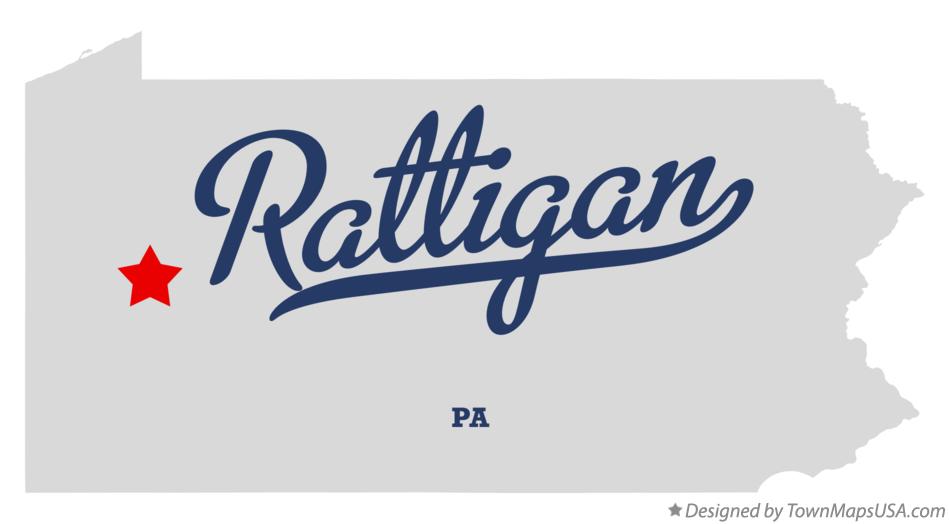 Map of Rattigan Pennsylvania PA