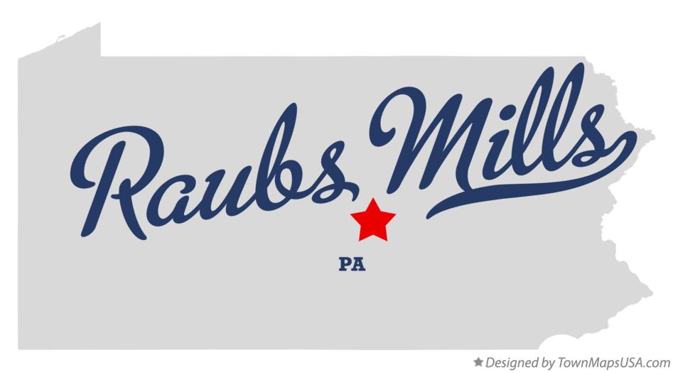 Map of Raubs Mills Pennsylvania PA