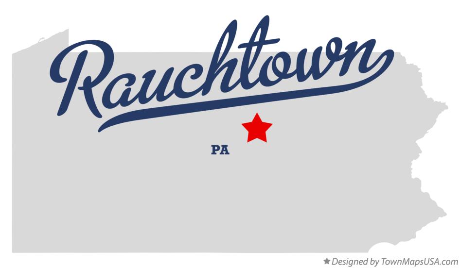 Map of Rauchtown Pennsylvania PA