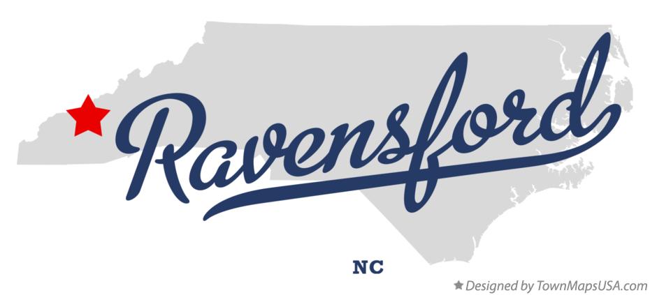 Map of Ravensford North Carolina NC