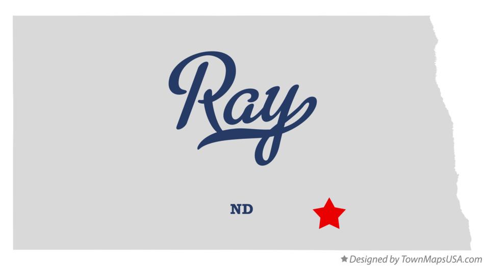 Map of Ray North Dakota ND