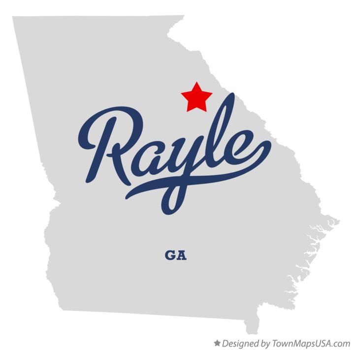 Map of Rayle Georgia GA