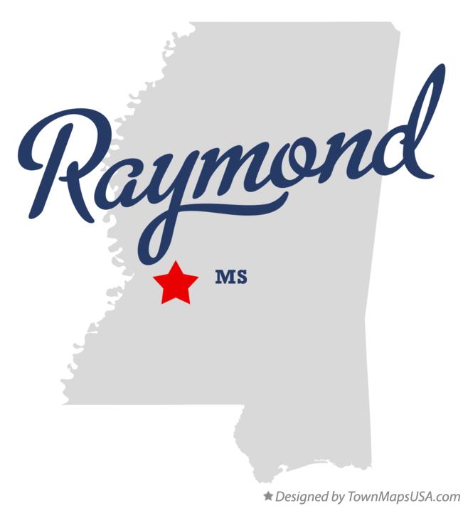Map of Raymond Mississippi MS