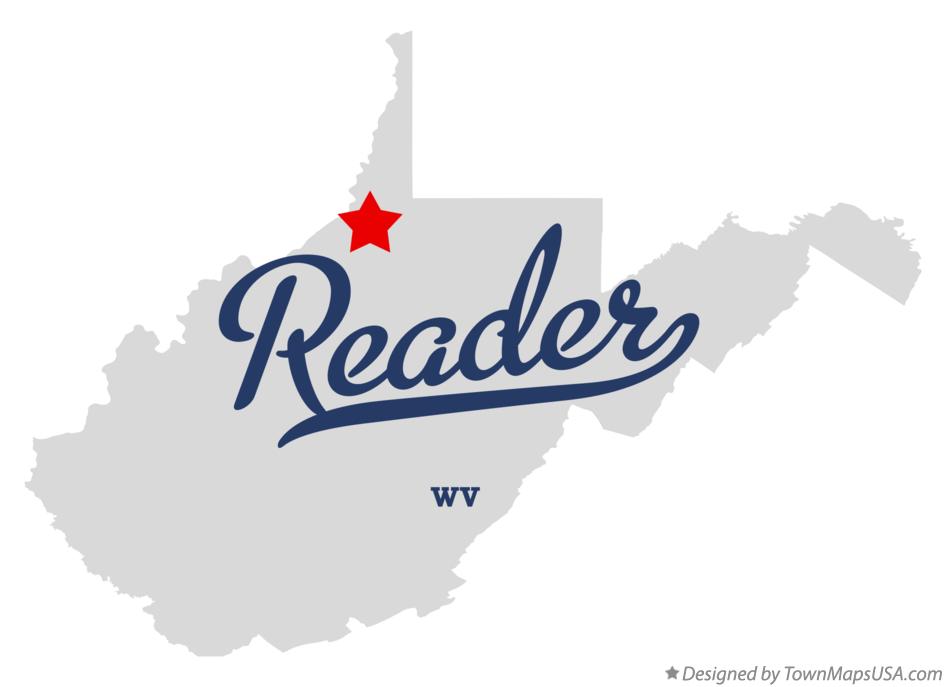 Map of Reader West Virginia WV