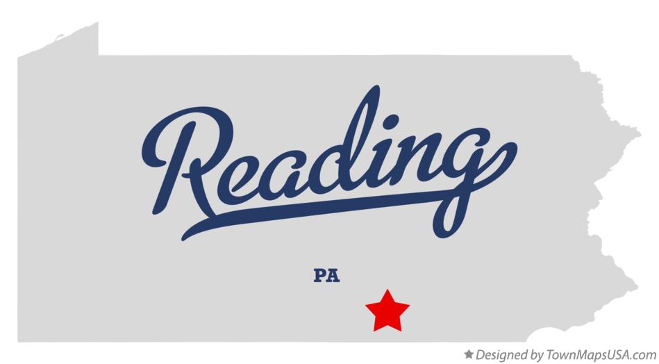 Map of Reading Pennsylvania PA