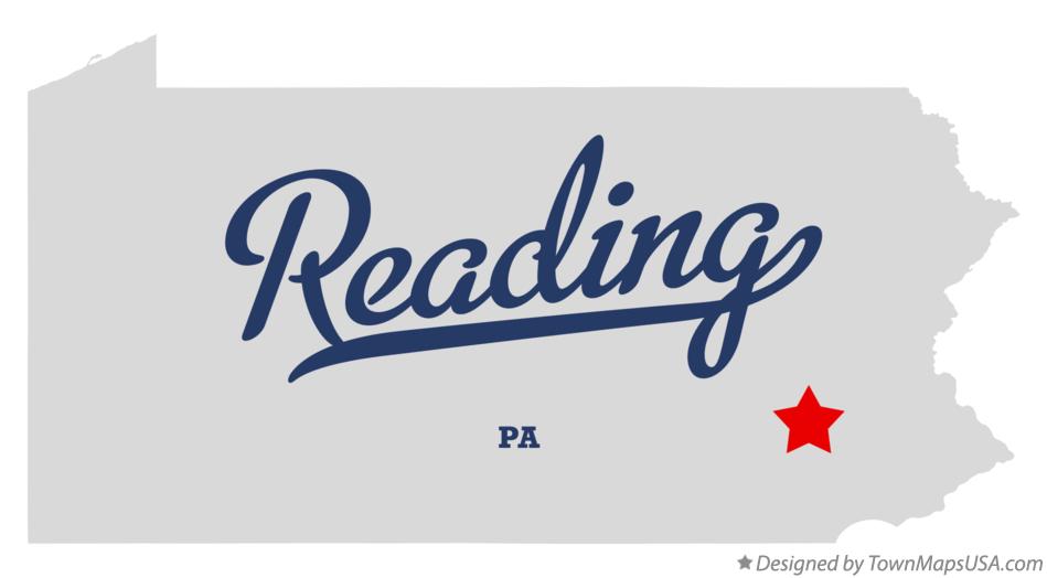 Map of Reading Pennsylvania PA