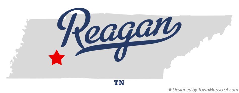 Map of Reagan Tennessee TN
