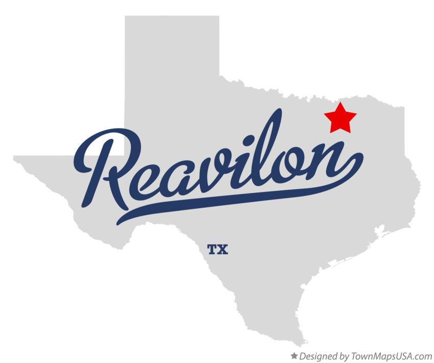 Map of Reavilon Texas TX
