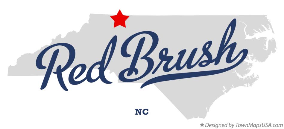 Map of Red Brush North Carolina NC
