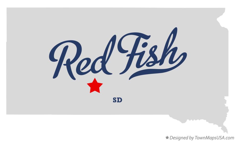 Map of Red Fish South Dakota SD