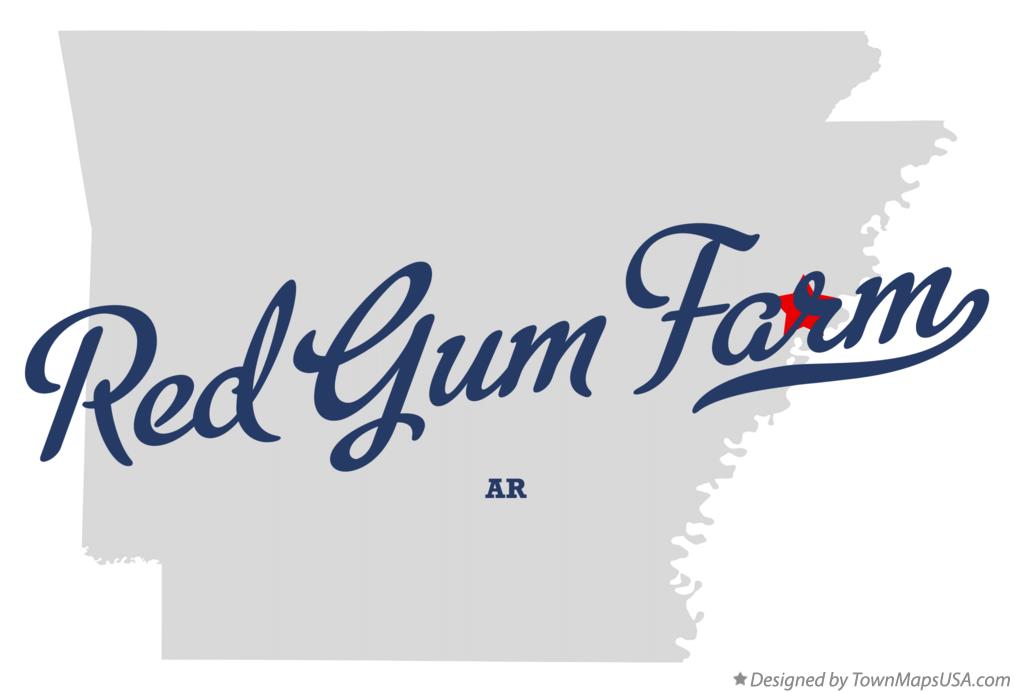 Map of Red Gum Farm Arkansas AR