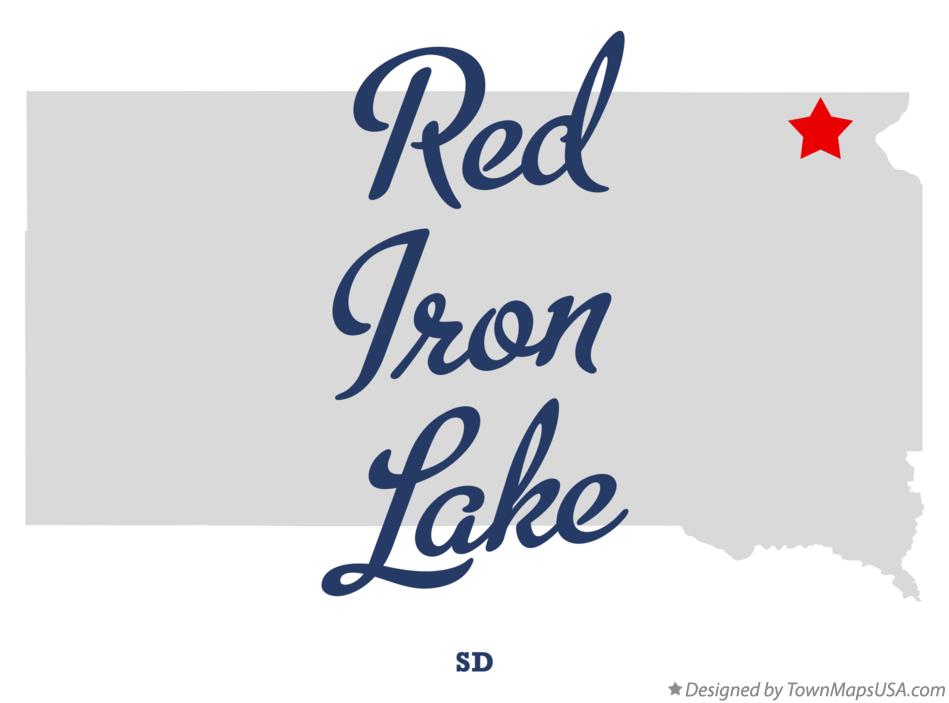 Map of Red Iron Lake South Dakota SD