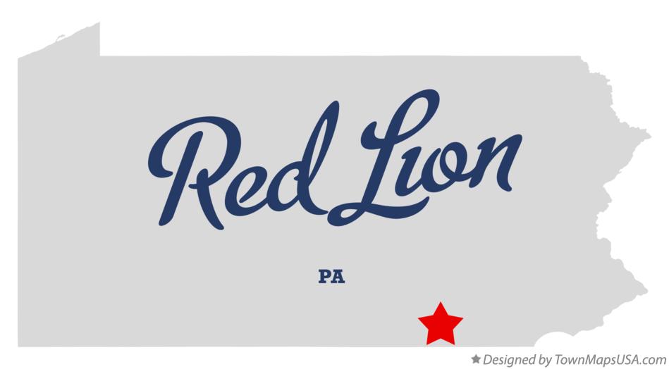 Map of Red Lion Pennsylvania PA