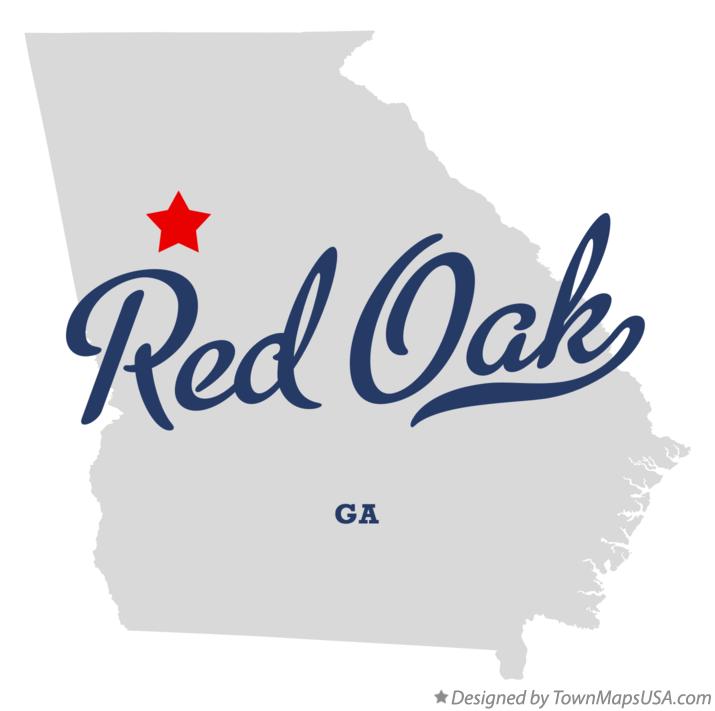 Map of Red Oak Georgia GA
