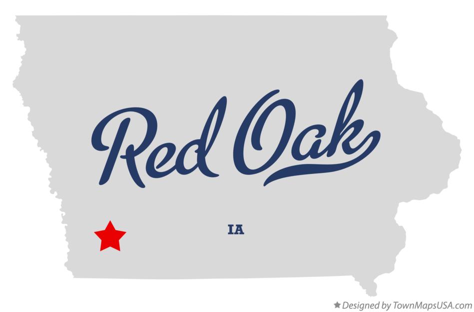 Map of Red Oak Iowa IA