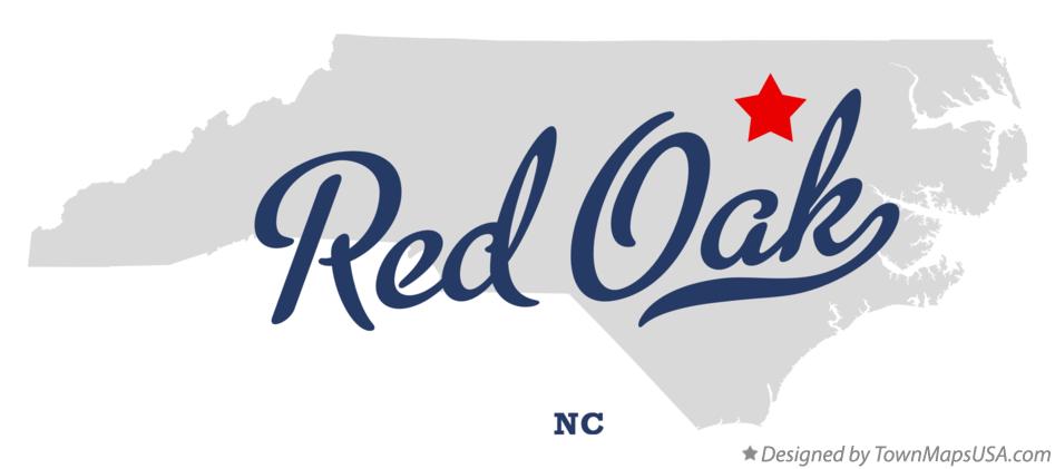 Map of Red Oak North Carolina NC