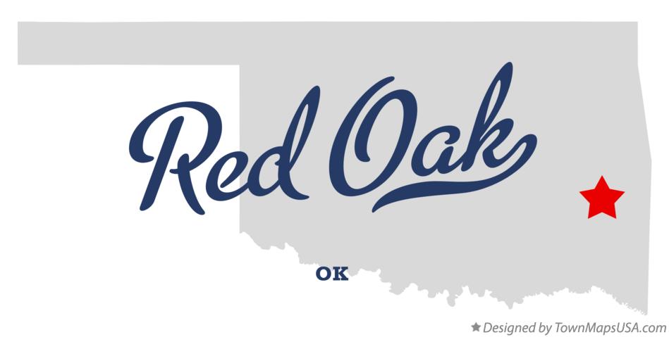 Map of Red Oak Oklahoma OK