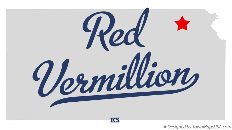 Map of Red Vermillion Kansas KS