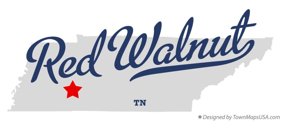 Map of Red Walnut Tennessee TN