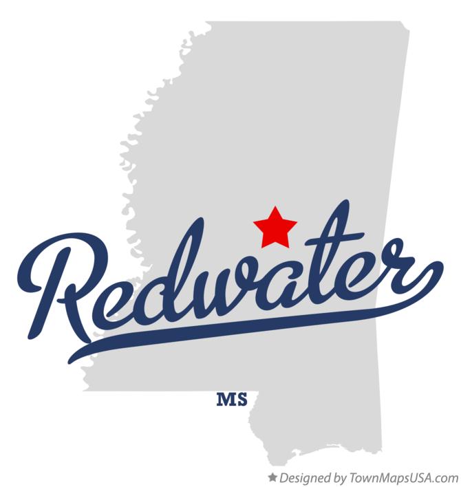 Map of Redwater Mississippi MS