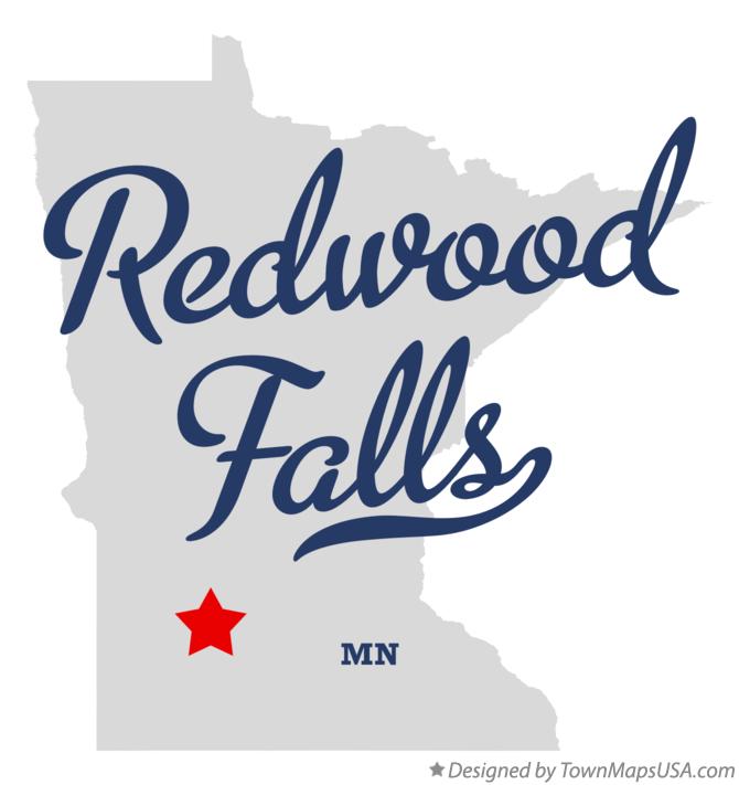 Map of Redwood Falls Minnesota MN