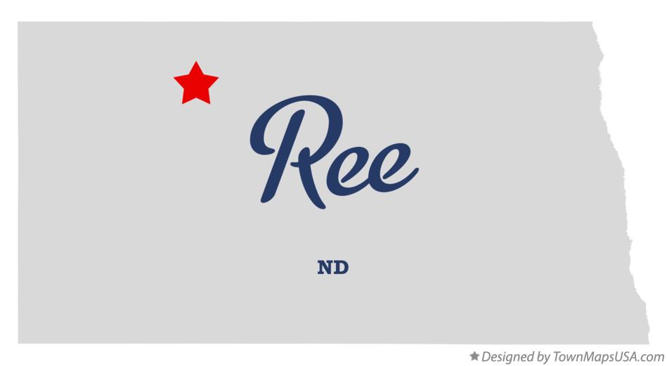 Map of Ree North Dakota ND