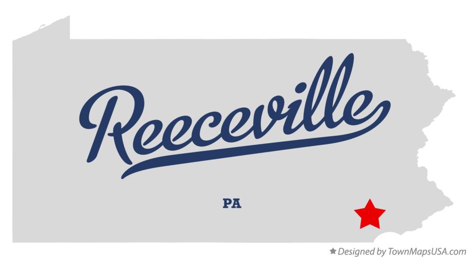 Map of Reeceville Pennsylvania PA
